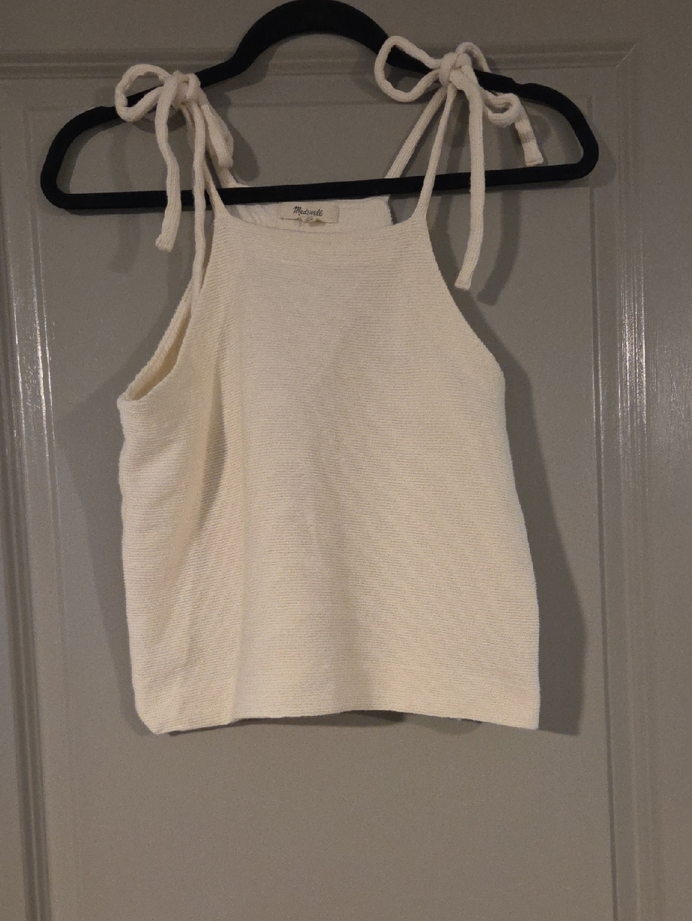 Madewell Cream Tie-Shoulder Knit Camisole